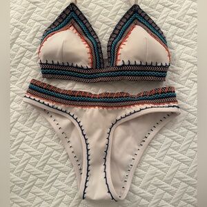Colorful Crochet Trim Bikini Set